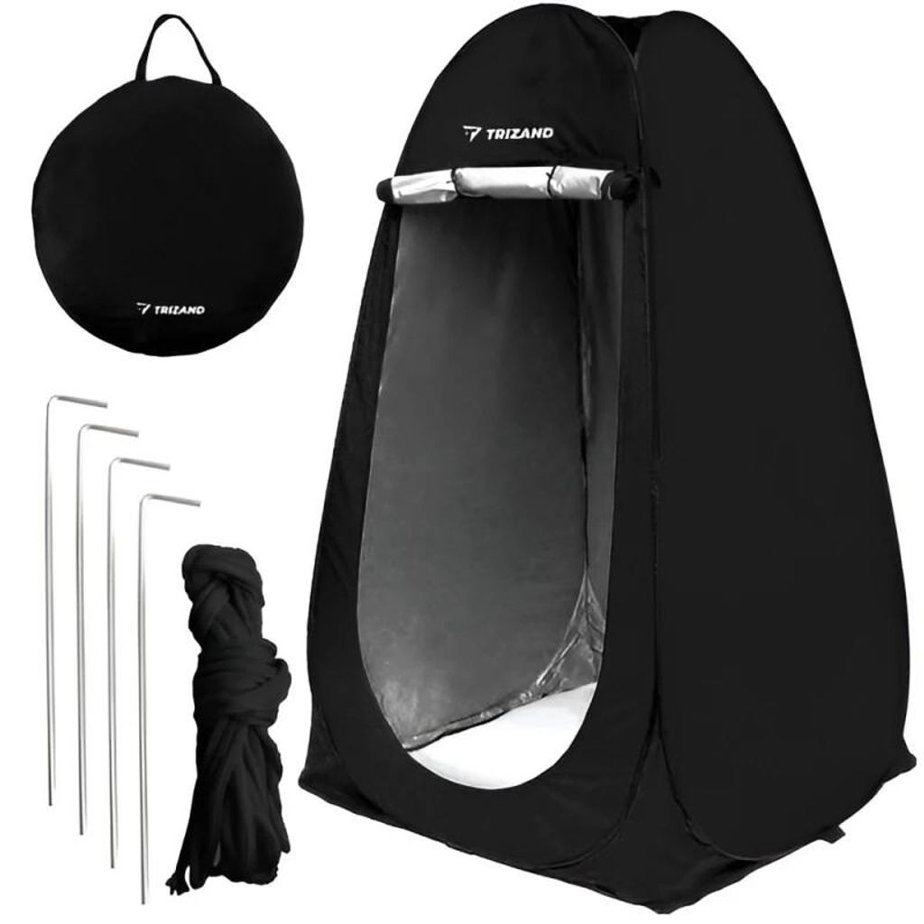 TRIZAND 23492 Duschzelt 190 x 110 x 110 cm schwarz Produktbild 