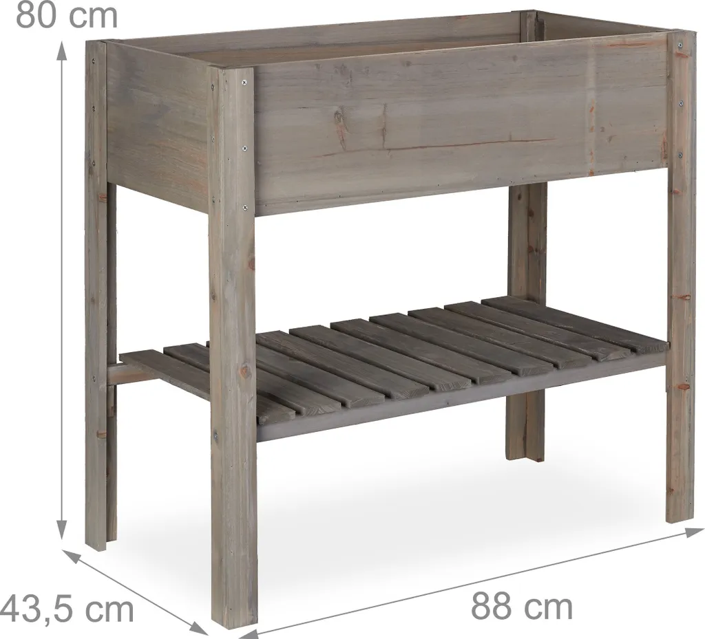 Lit surélevé bois gris : jardinez sans mal de dos - Solution ergonomique