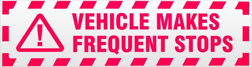 Kiwistar Vehicle Makes Frequent Stops gestreift Magnetschild Schild magnetisch - 30cm Neonpink - Magnetfolie für Auto PKW Kfz