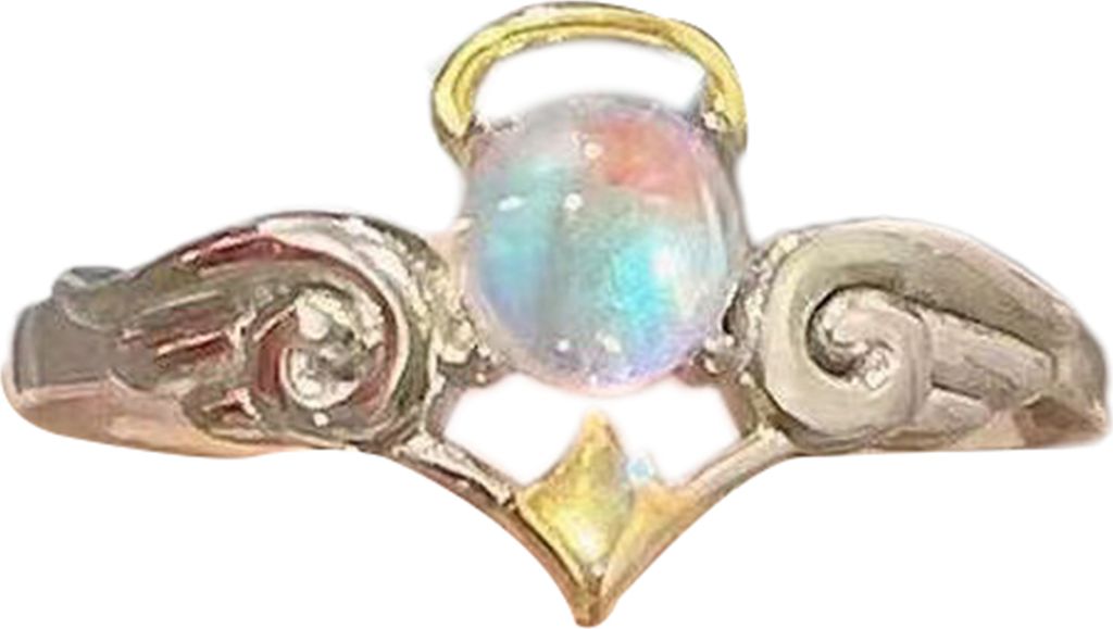 Paar-Ring-Öffnung, verstellbar, für Männer und Frauen, glänzender künstlicher Mondstein-Fingerring für Hochzeit-A