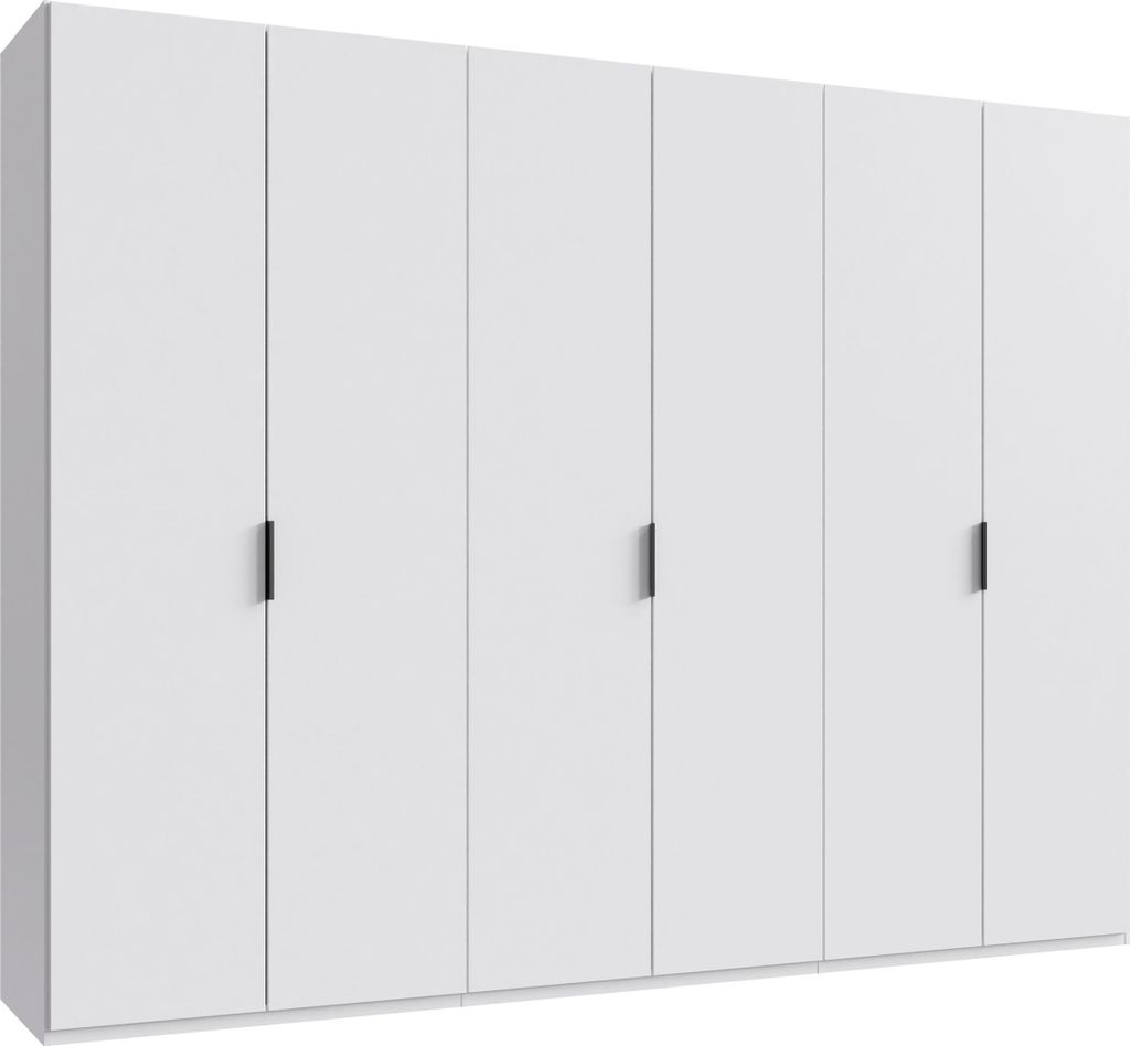 Falttürenschrank >OXFORD< in WEISS - 300x236x58cm (BxHxT)