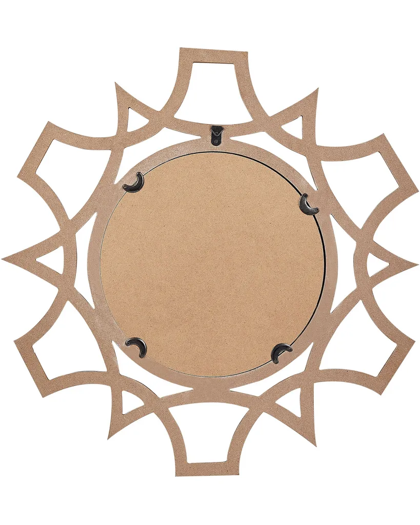 Miroir mural lumineux sapin MDF ø 60 cm BELIANI rond fait main bois