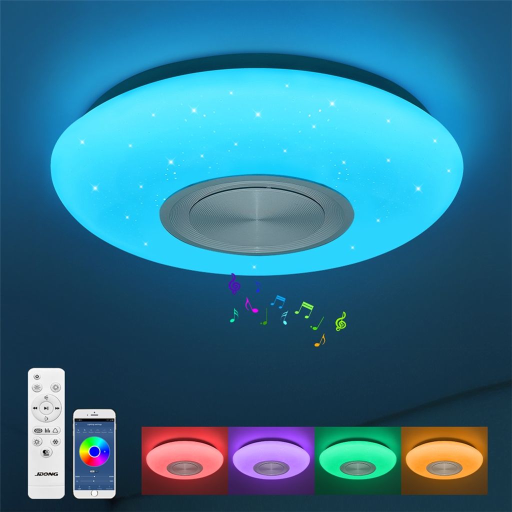 36W RGB LED Deckenlampe Dimmbar Lautsprecher Bluetooth Musik App Fernbedienung 