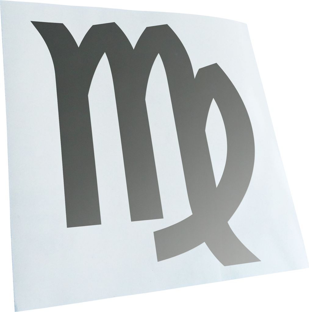 Kiwistar - Autoaufkleber - silber - 40 x 33 cm - Jungfrau Sternzeichen - Heckscheibenaufkleber - Aufkleber für Auto Kfz Fahrrad, LKW, Truck Mofa