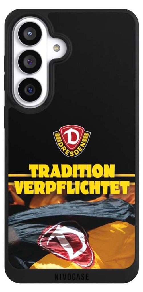 NIVOCASE Handyhülle für Samsung Galaxy S26+ Hülle NIVOpure Case Schwarz Fanartikel SG Dynamo Dresden SGD