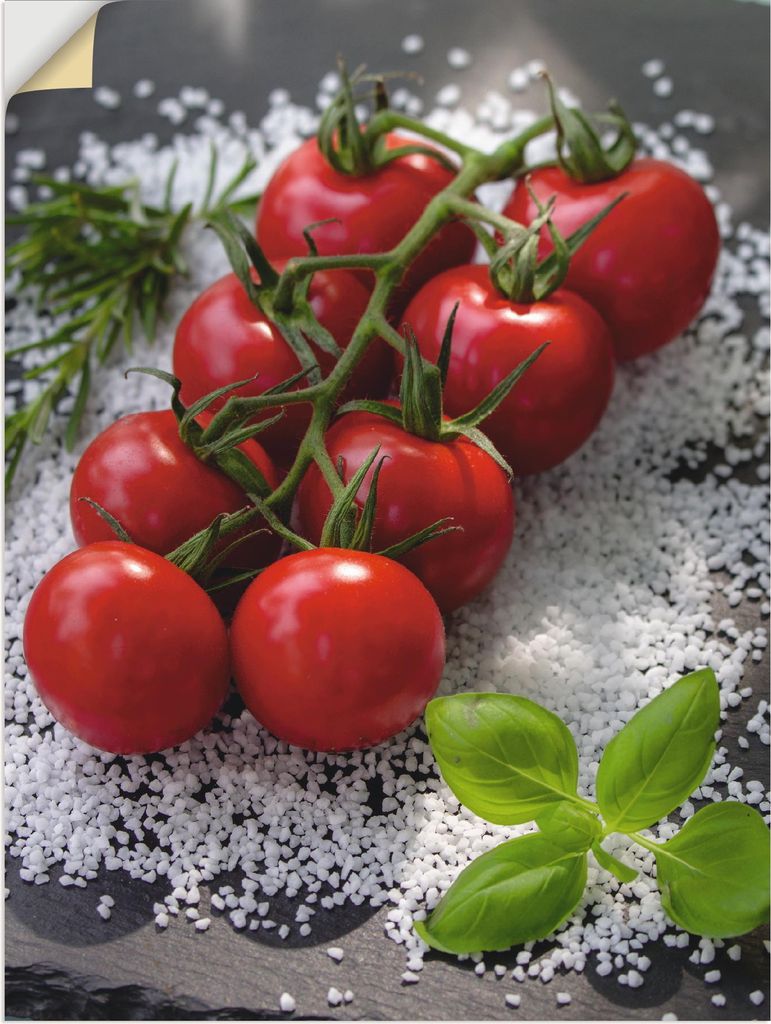 ARTland Wandbild, selbstklebend Tomaten Rispe auf Salz Produktbild 