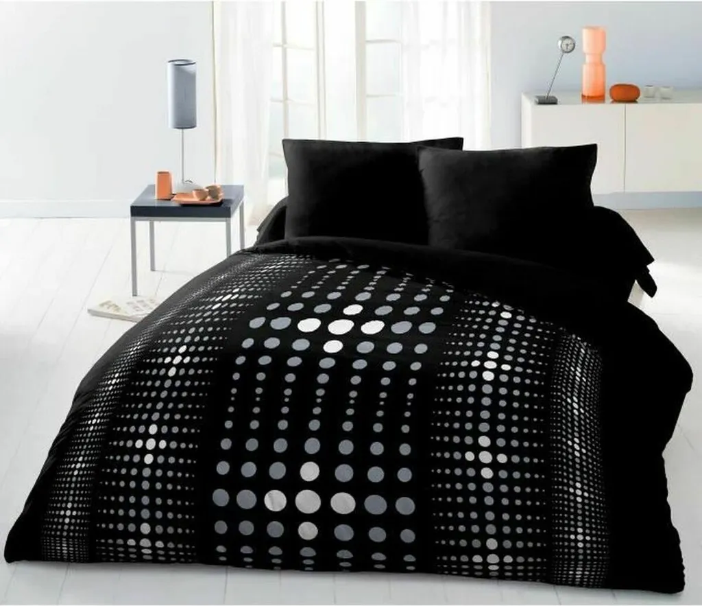Parure de couette Steevy 240x220 anti-plis et facile d'entretien Gris