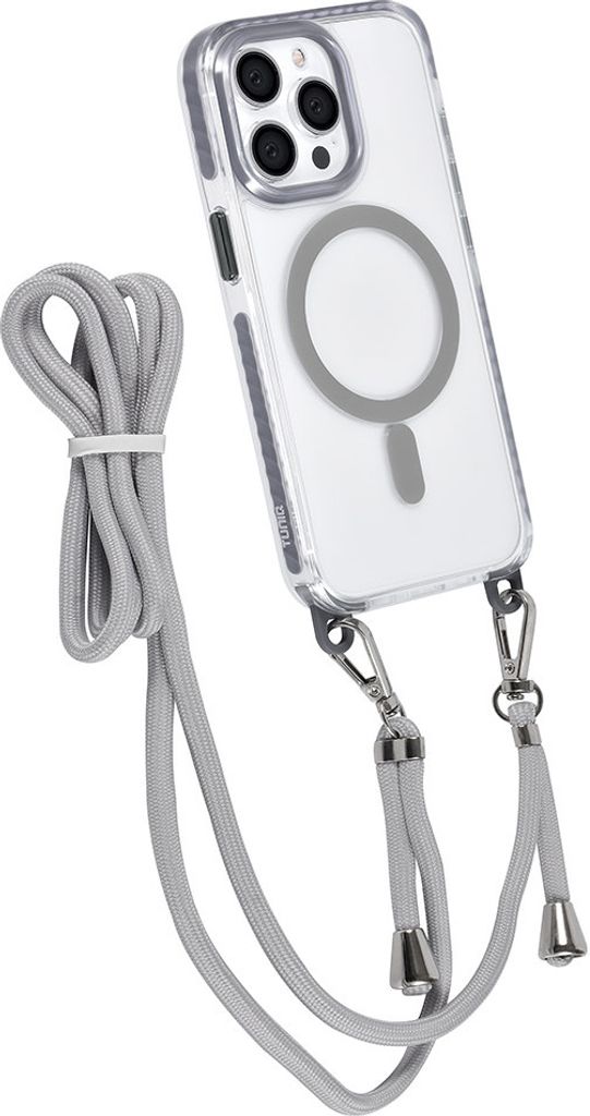 TUNIQ iPhone 13 Pro Back cover case - neck cord - magsafe - Grey
