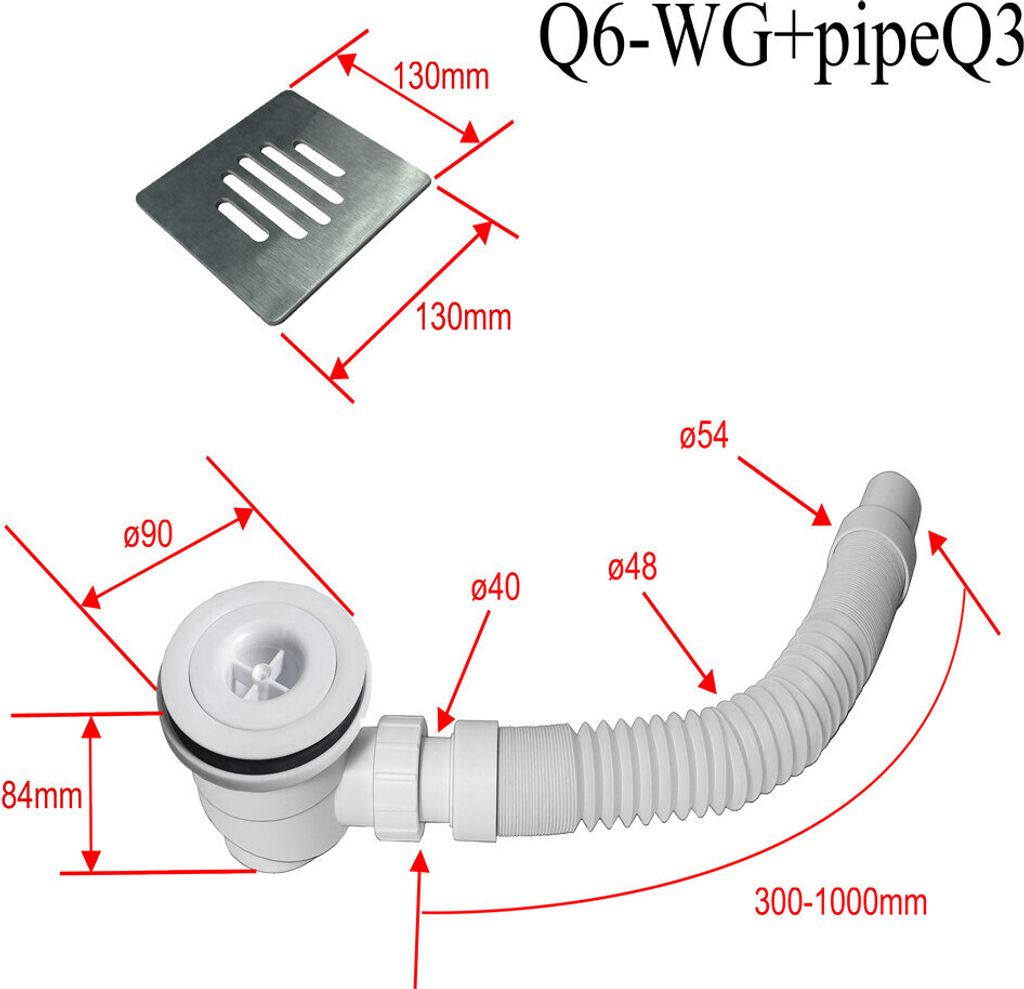 duschabläufe Schneller Durchfluss Dusche Edelstahl Ablaufgarnitur für unsere Duschtasse(FGRxx-W)