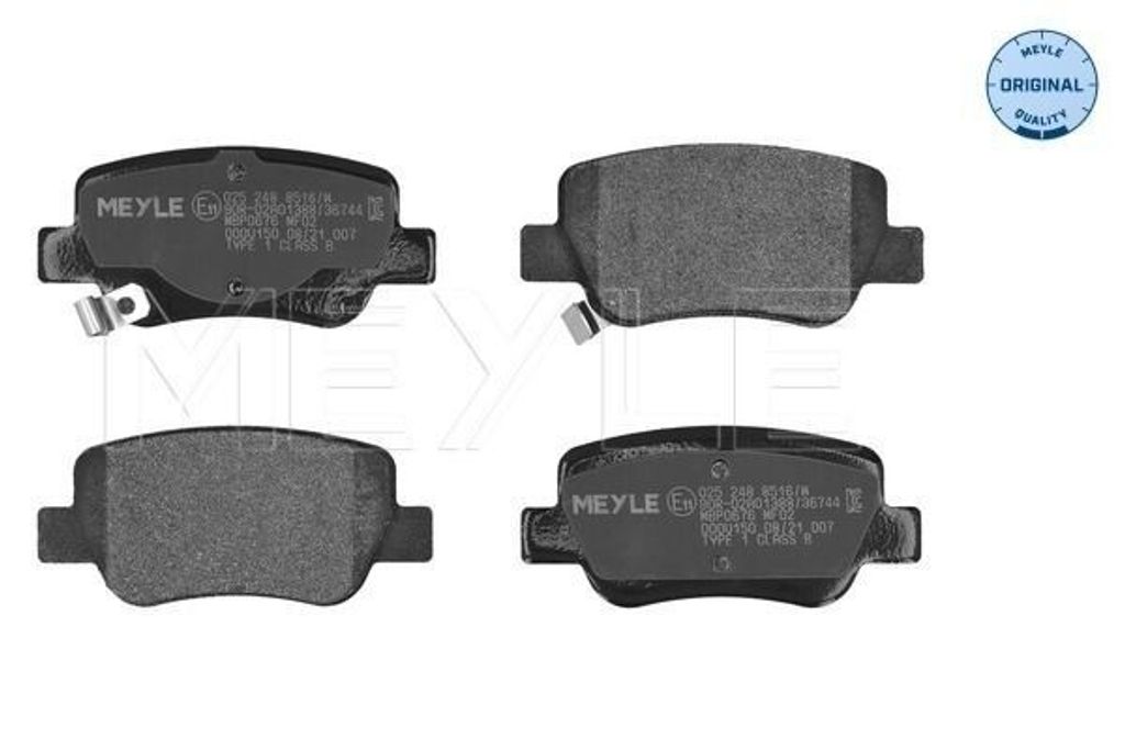MEYLE 025 248 8516/W Bremsbeläge Hinten für TOYOTA AVENSIS Station Wagon (ZRT27, ADT27) AVENSIS Stufenheck (ZRT27, ADT27)