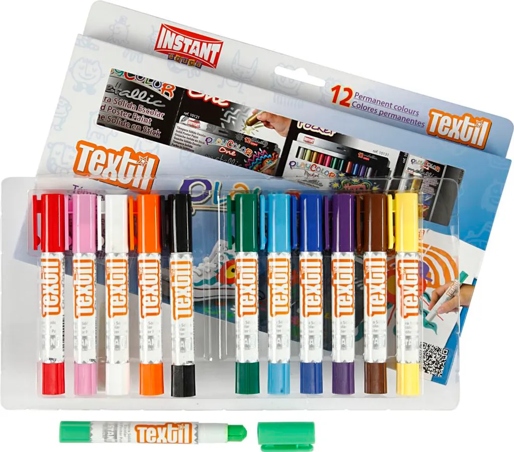 Playcolor Color 10561 Gouache Solide Textile en Stick de 5g Lot de 12