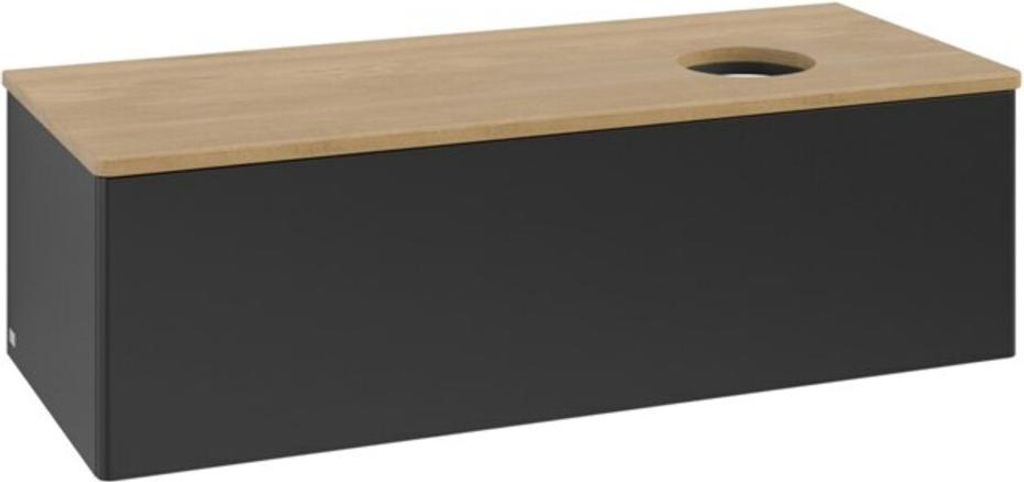 V&B Waschtischunterschrank ohne Frontstruktur, mit Beleuchtung Antao 120x36x50cm, WBP hon. Oa, bla m Lac