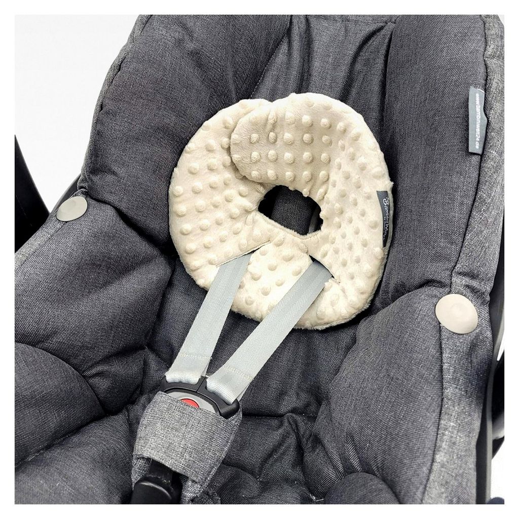 Kopfstütze für Babyschale kompatibel mit Maxi-Cosi Pebble und Pebble Plus (Minky beige)