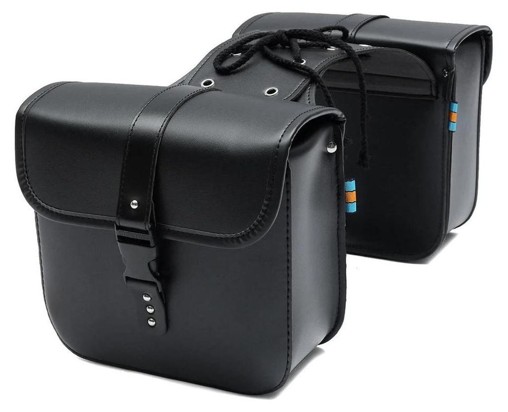 Motorradtaschen - Satteltaschen hinten - Kunstleder - Seitentaschen für Stauraum - Werkzeugtasche - Universelle Passform