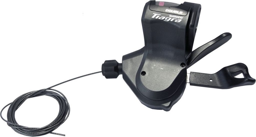 SHIMANO SL-4700 Tiagra Schalthebel, 2-fach, links, mit Zug 1800 mm, für Flatbar, schwarz