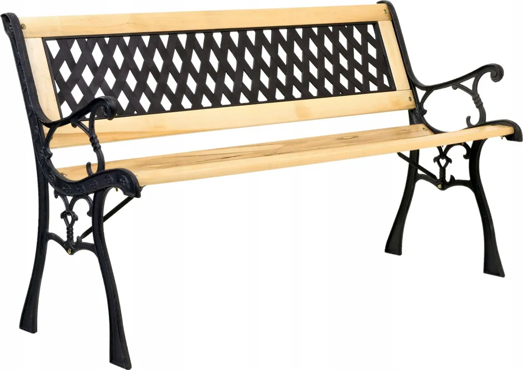 Banc d'extérieur KARO en fonte et métal - Mobilier de parc résistant