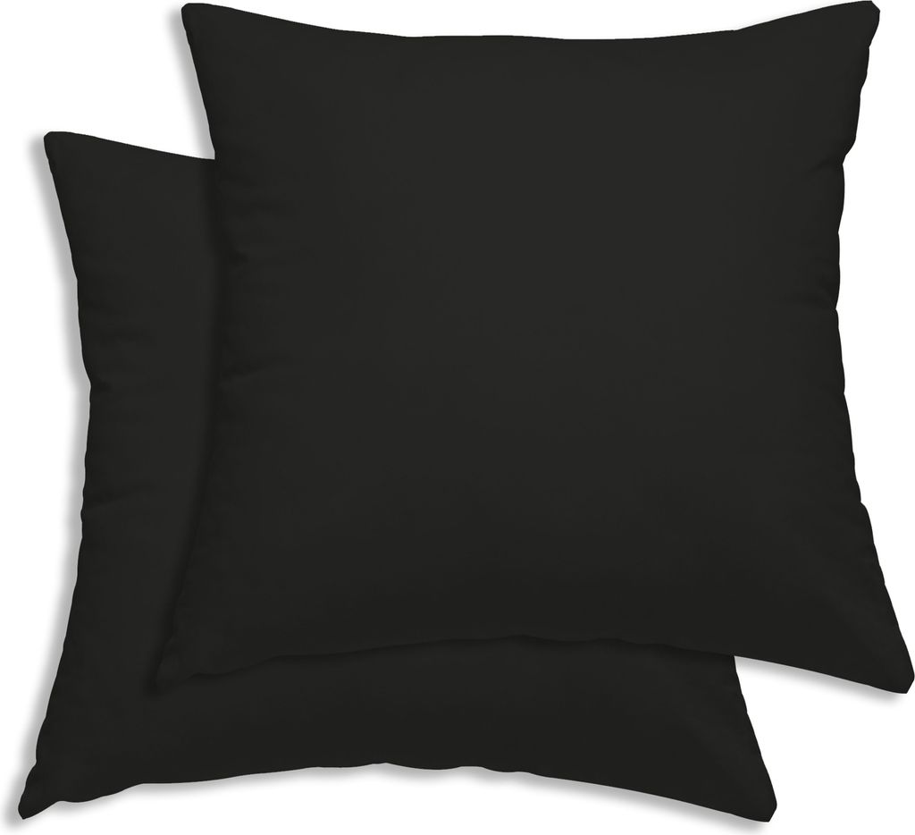 2er Set Kissenbezug Kissenhülle 80x80 cm schwarz Uni Produktbild 