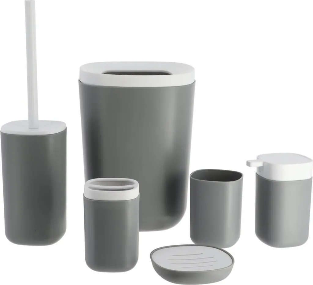 Set Accessori Bagno Lea Grey - Design Moderno Grigio Opaco Offerta