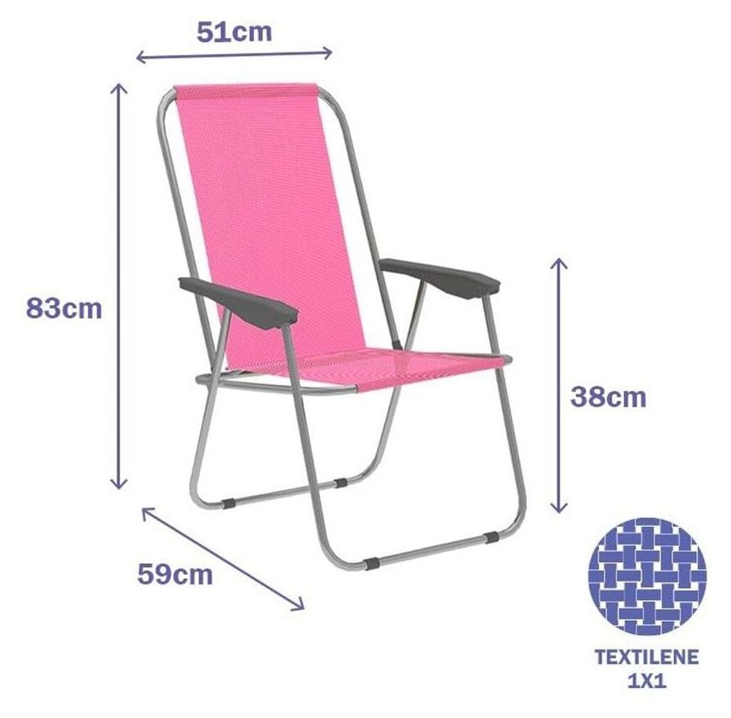 Gepolsterte Campingstuhl Marbueno 59 x 83 x 51 cm Rosa