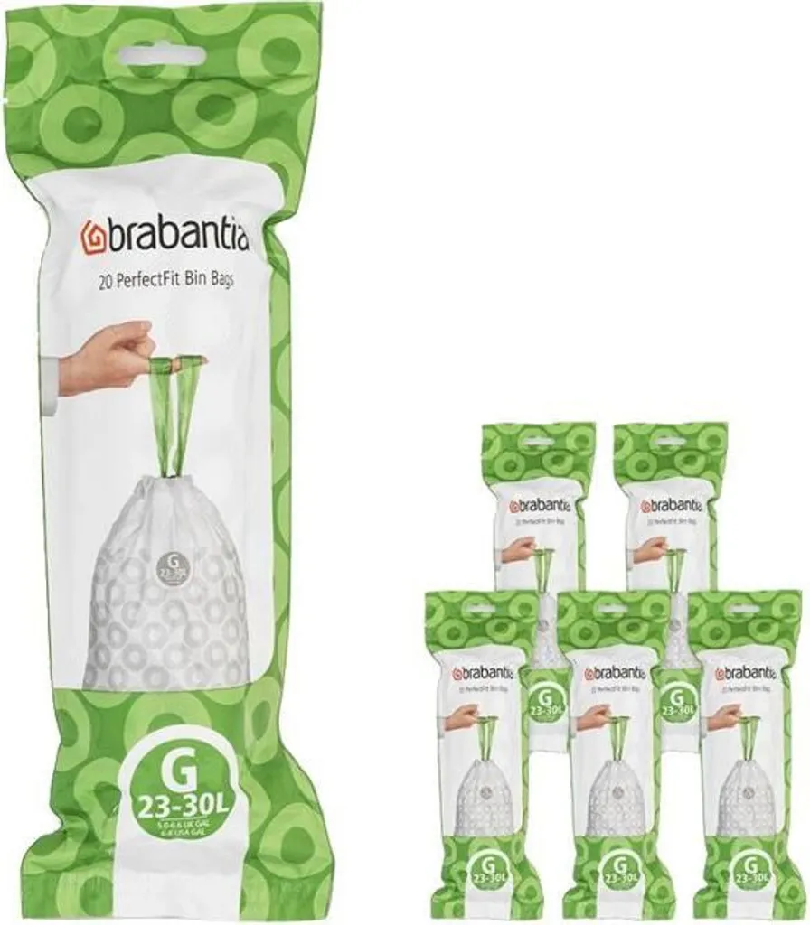 Lot de 120 sacs poubelle 23-30 litres avec liens coulissants taille G