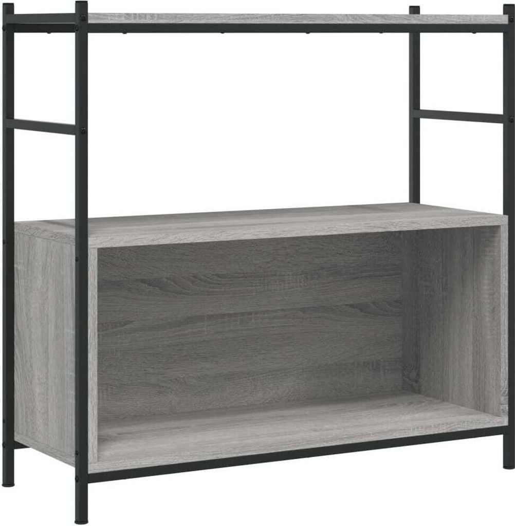 Bücherregal Grau Sonoma 80x30x78,5 cm Holzwerkstoff und Eisen