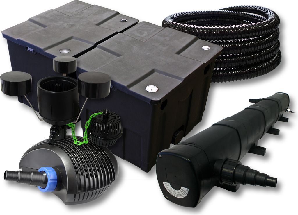 SunSun Komplettset: CBF-350B Teichfilter bis 60000 L Teichfilteranlage Durchlauffilter, CTF-6000 Teichpumpe 6000l/h 40W, CUV-272 Teichklärer 72W, ...
