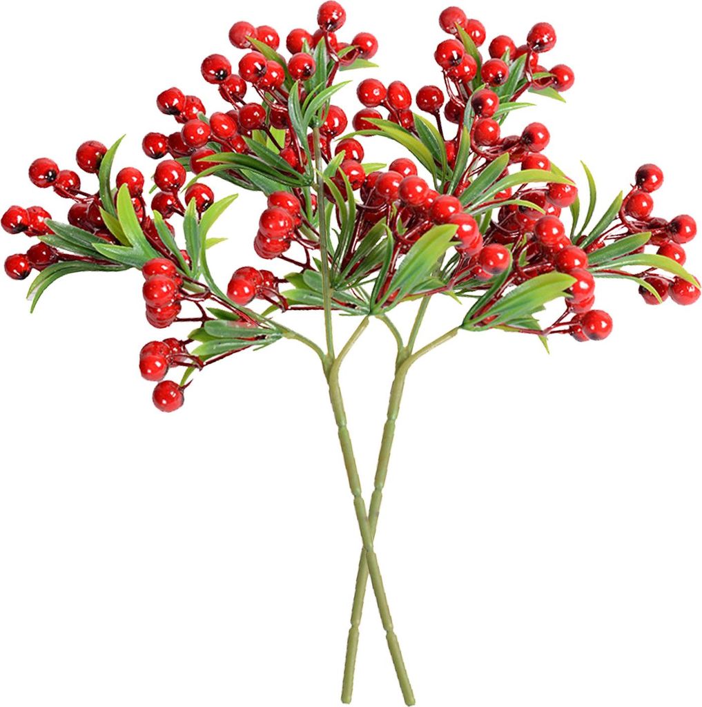 Künstliche Blume Simulationspflanze Weihnachtsdekoration mit roten Früchten deco Objekte