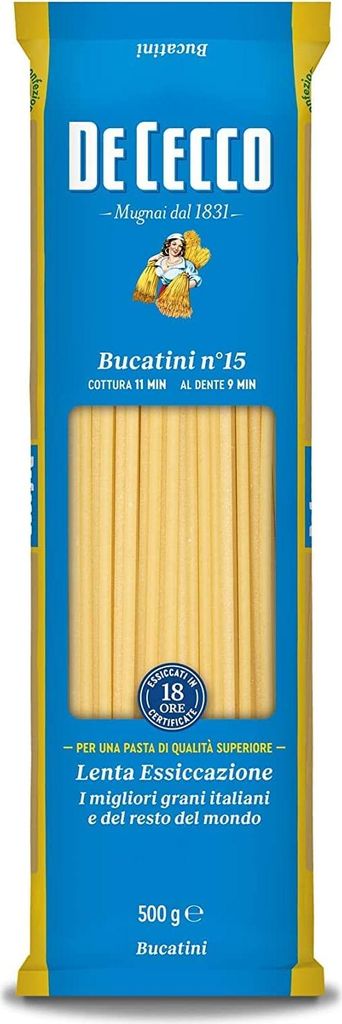 24x Pasta De Cecco 100% Italienisch Bucatini n. 15 Nudeln 500g + Italian Gourmet Polpa 400g