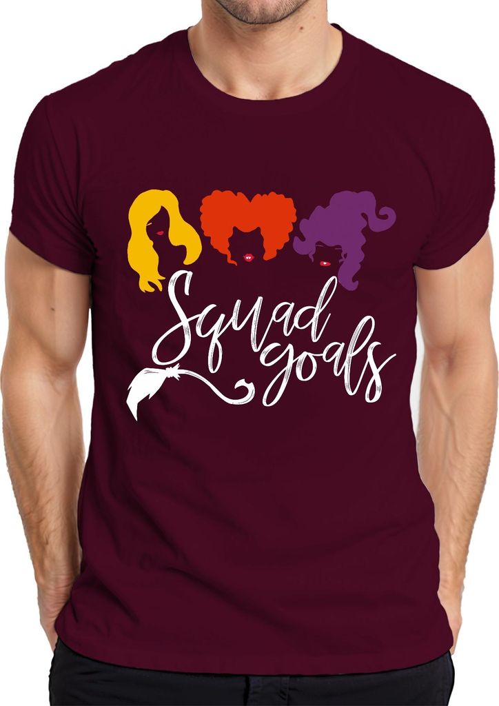 Squad goals Hexen Halloween Geschenk Freundinnen Motto Party Herren T-Shirt, Burgundy, 3XL