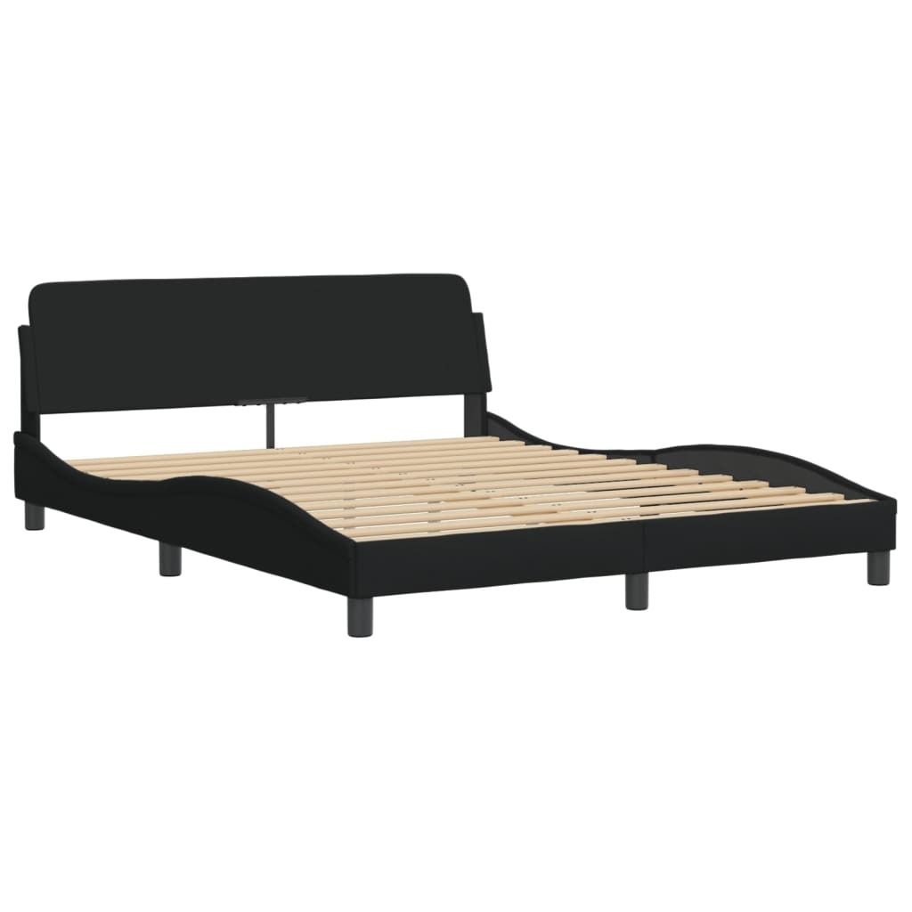Bettgestell "Dover" Schwarz 160x200 cm Stoff