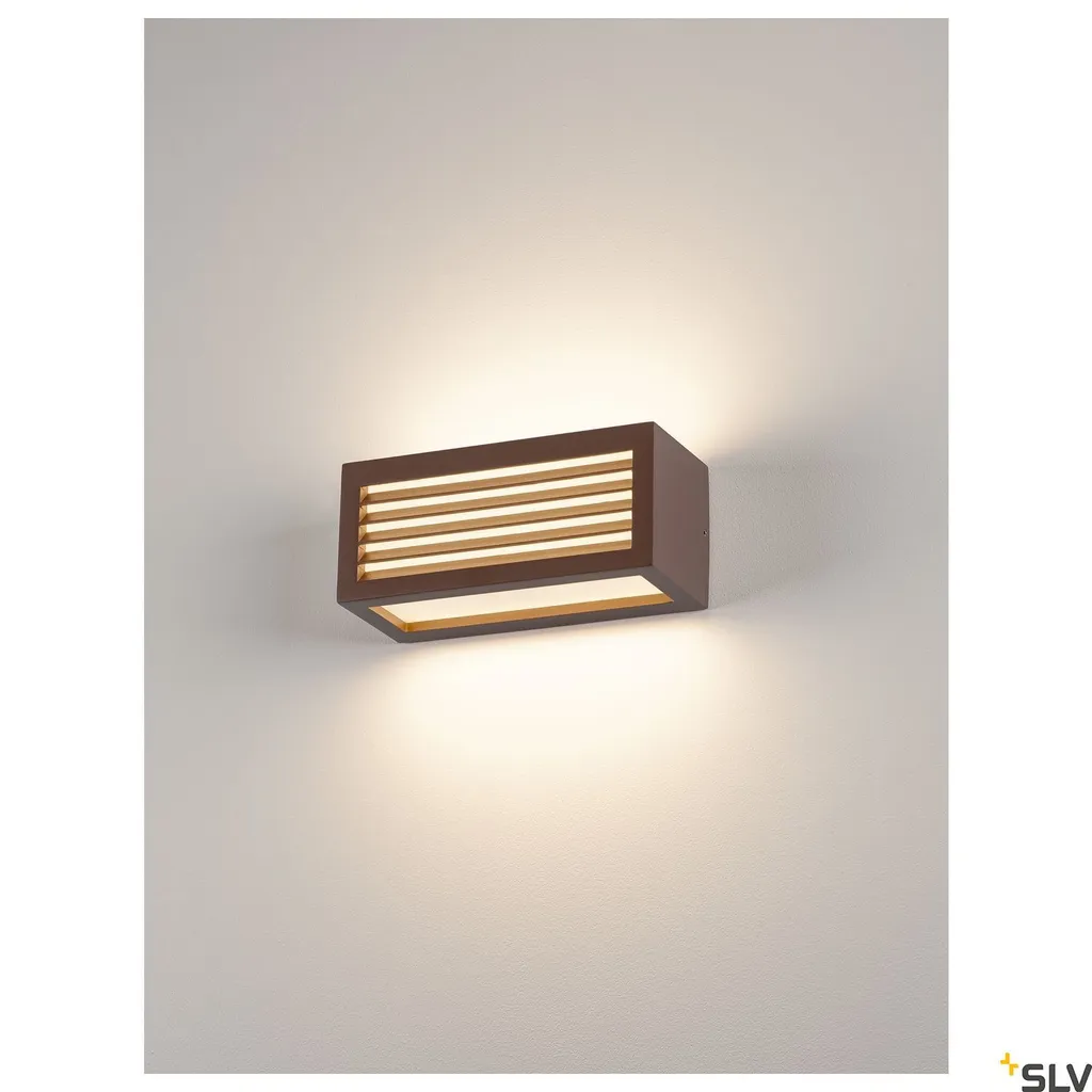 Box-L Applique carrée IP44 Up/Down E27 coloris rouille décorative - 3