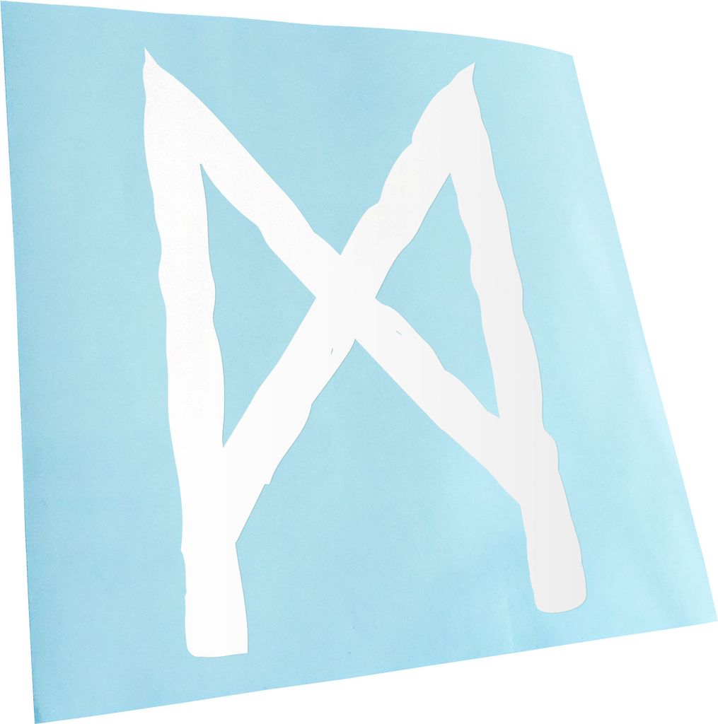 Kiwistar - Autoaufkleber - Futhark MANNAZ Rune - Neon Matt - Aufkleber für Auto Kfz Fahrrad, LKW, Truck Mofa