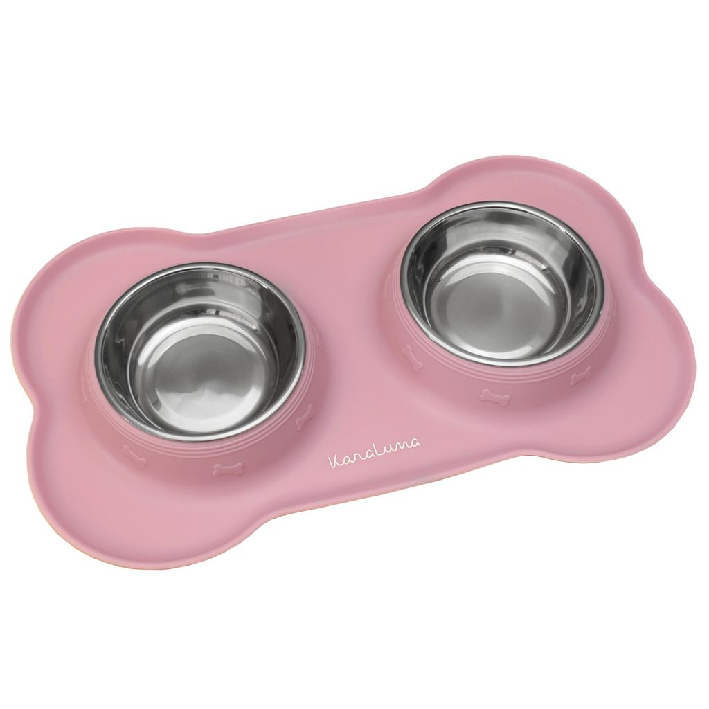 Silikonisches Futterbehälter mit Edelstahl-Futterbowl, für Produktbild 