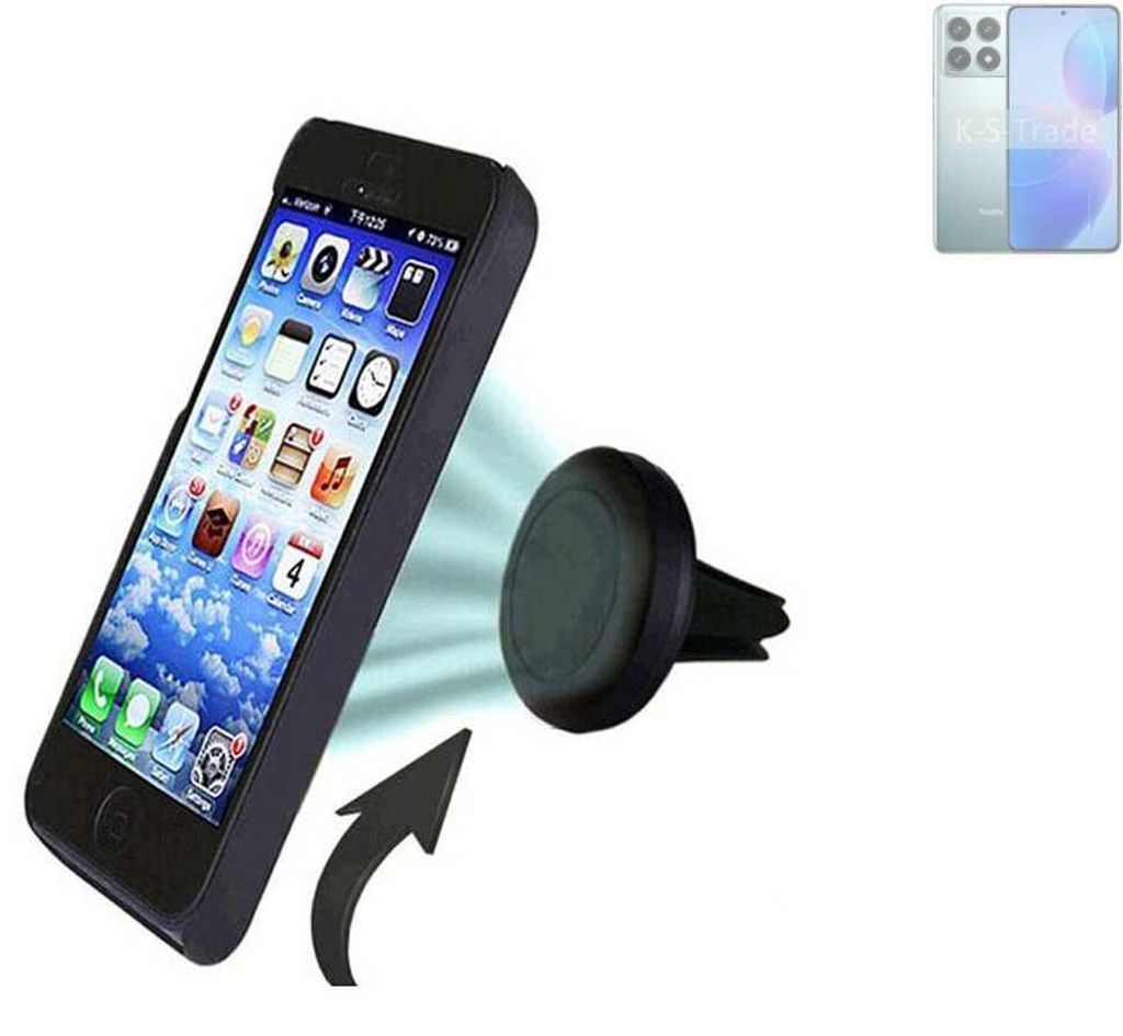 K-S-Trade Kompatibel mit Xiaomi Redmi K70 Auto Handy Halterung KFZ Halter Lüftungsgitterhalterung Air Vent mount Smartphone Halter