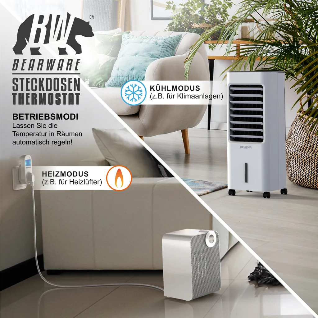 Thermostat de Prise pour Chauffage et Climatisation avec Programmateur - 4