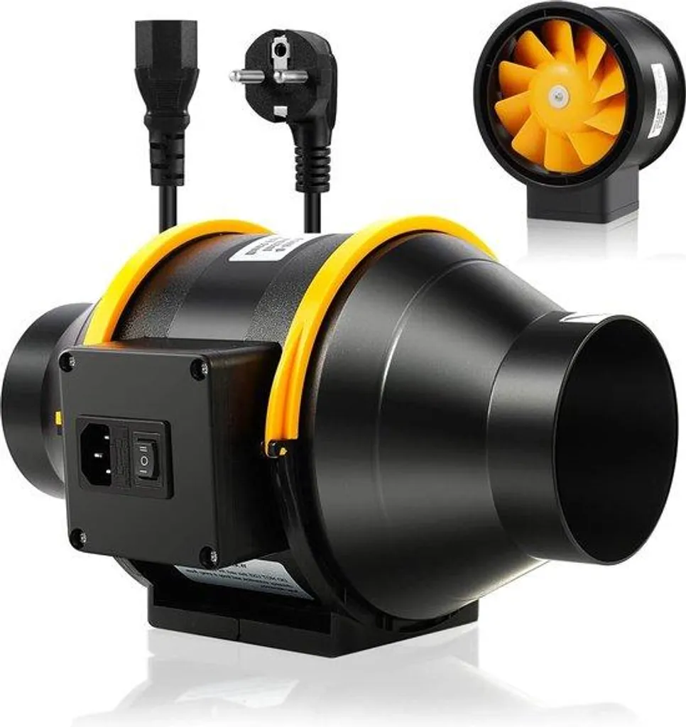 Extracteur d'air de gaine 100 mm Noir - Ventilateur Inline UE 15m