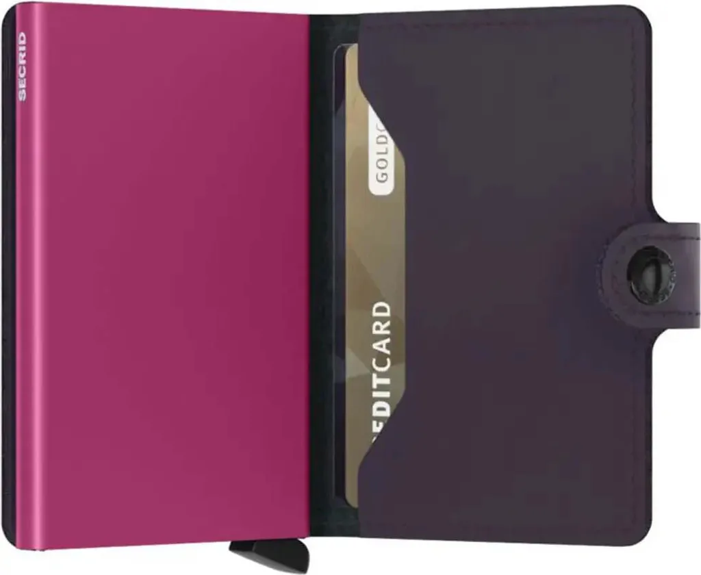 Miniwallet Secrid Matte Violet 10 cm - Protection RFID et Cuir Véritable - 4