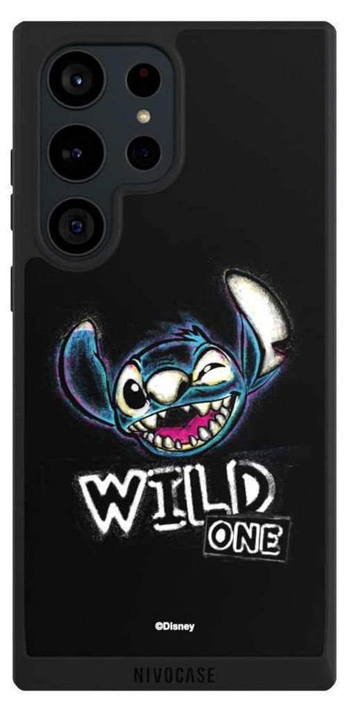 NIVOCASE Handyhülle für Samsung Galaxy S23 Ultra Hülle NIVOpure Case Schwarz Disney Offizielles Lizenzprodukt Lilo & Stitch