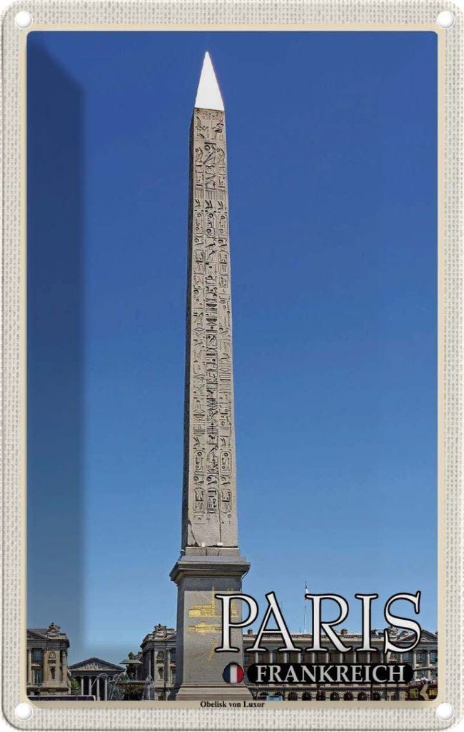 vianmo Blechschild 30x20 cm Paris Frankreich Obelisk von Luxor Abenteuer Reisen Urlaub