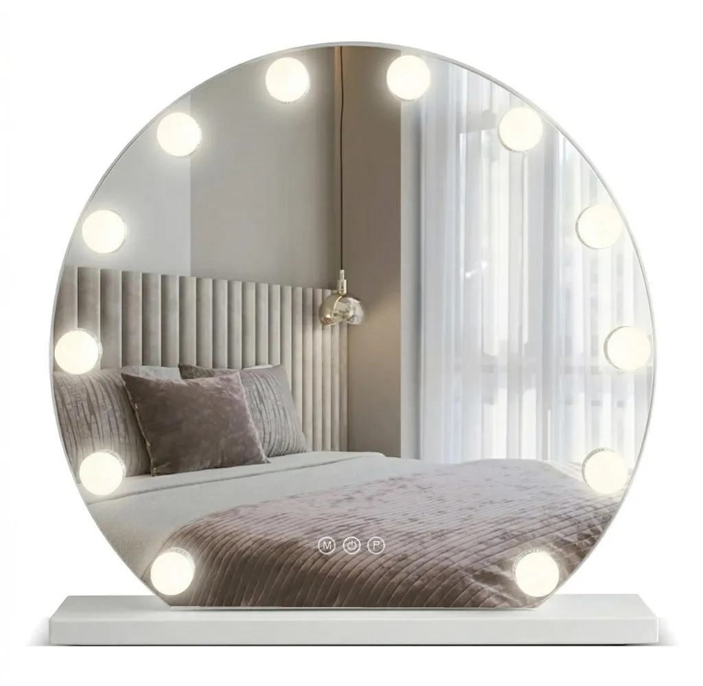Miroir LED Rea Hollywood 50cm Blanc - Fini les Zones d'Ombre au Teint