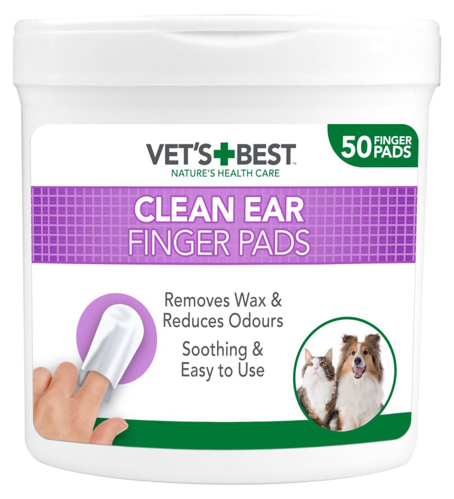 Vet's Best Oorreiniger met vingertoppen, 50 stuks. Productafbeelding 