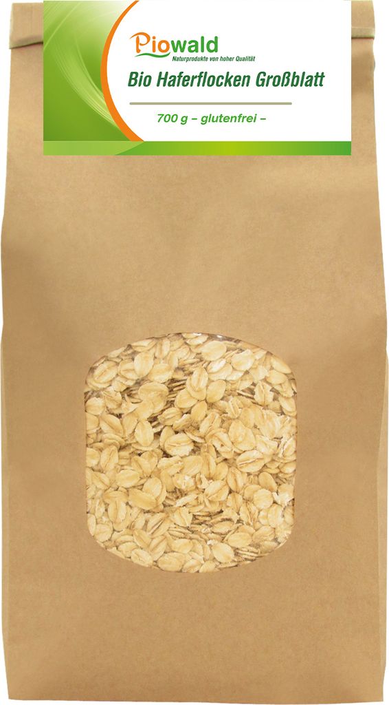 Piowald Haferflocken Großblatt - 700g, glutenfrei