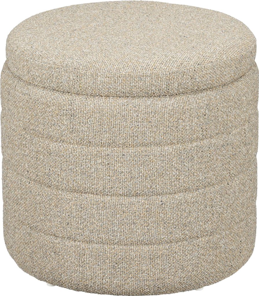 Mica Decorations Pouf mit Stauraum - H41 x Ø42 cm - Beige