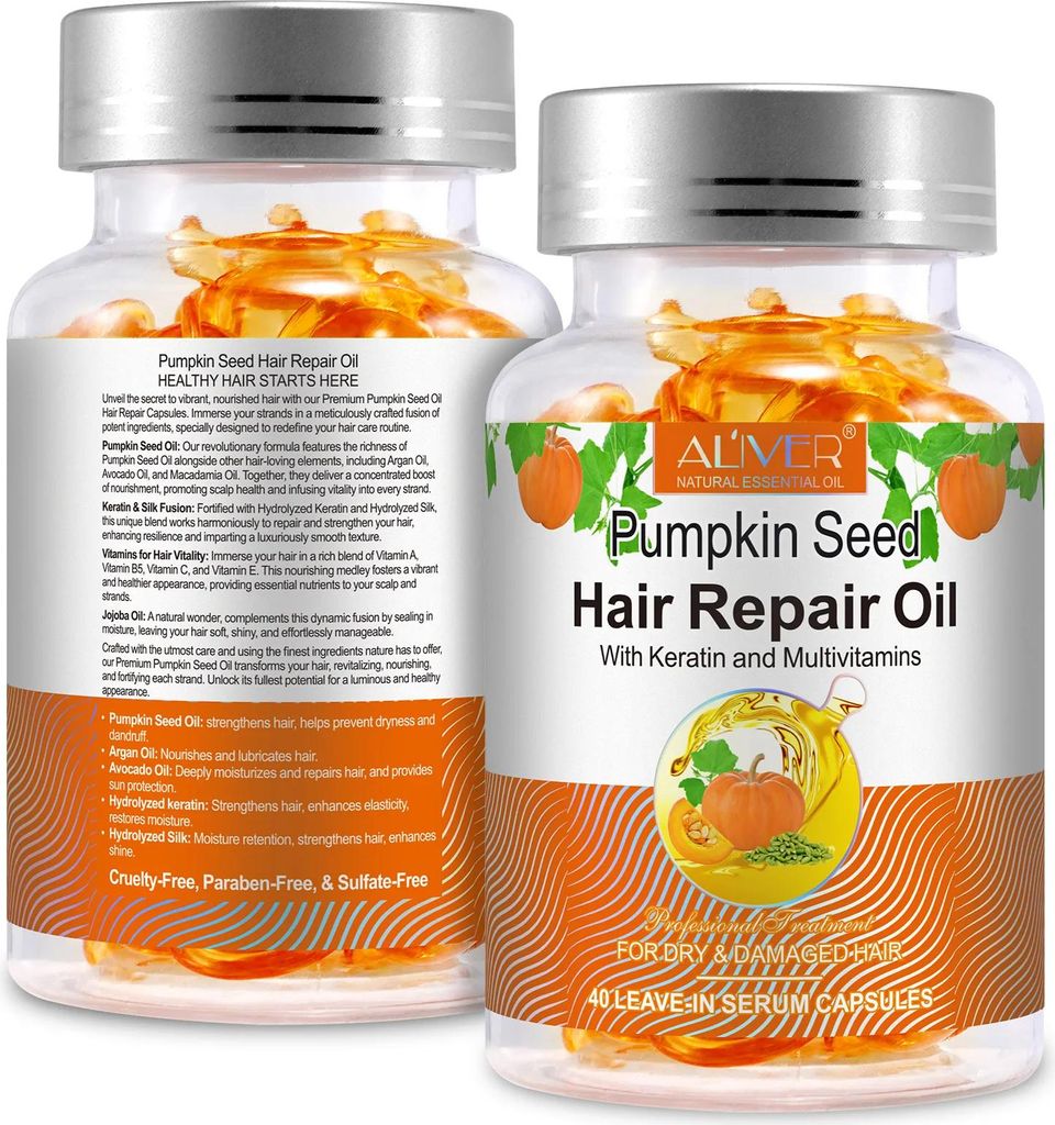 Capsule di olio di semi di zucca Aliver per capelli - 40 Immagine del prodotto 