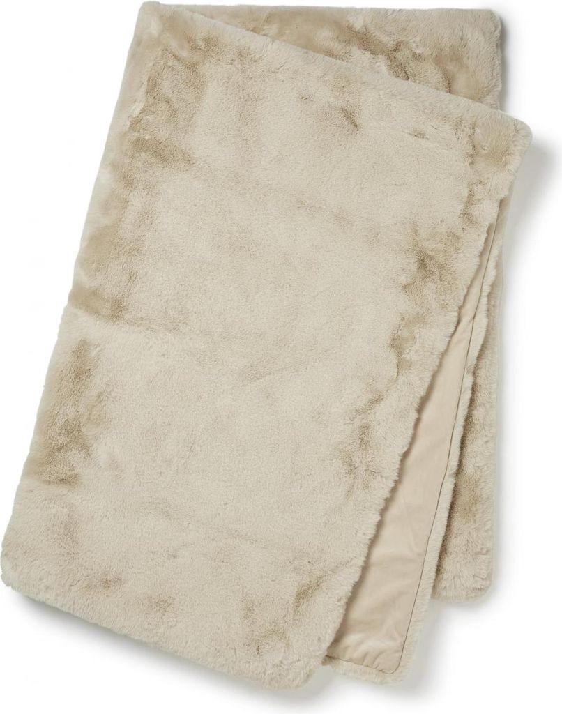 Decke 'Fluffy Blanket' 120x180 Beige Fellimitat Weich