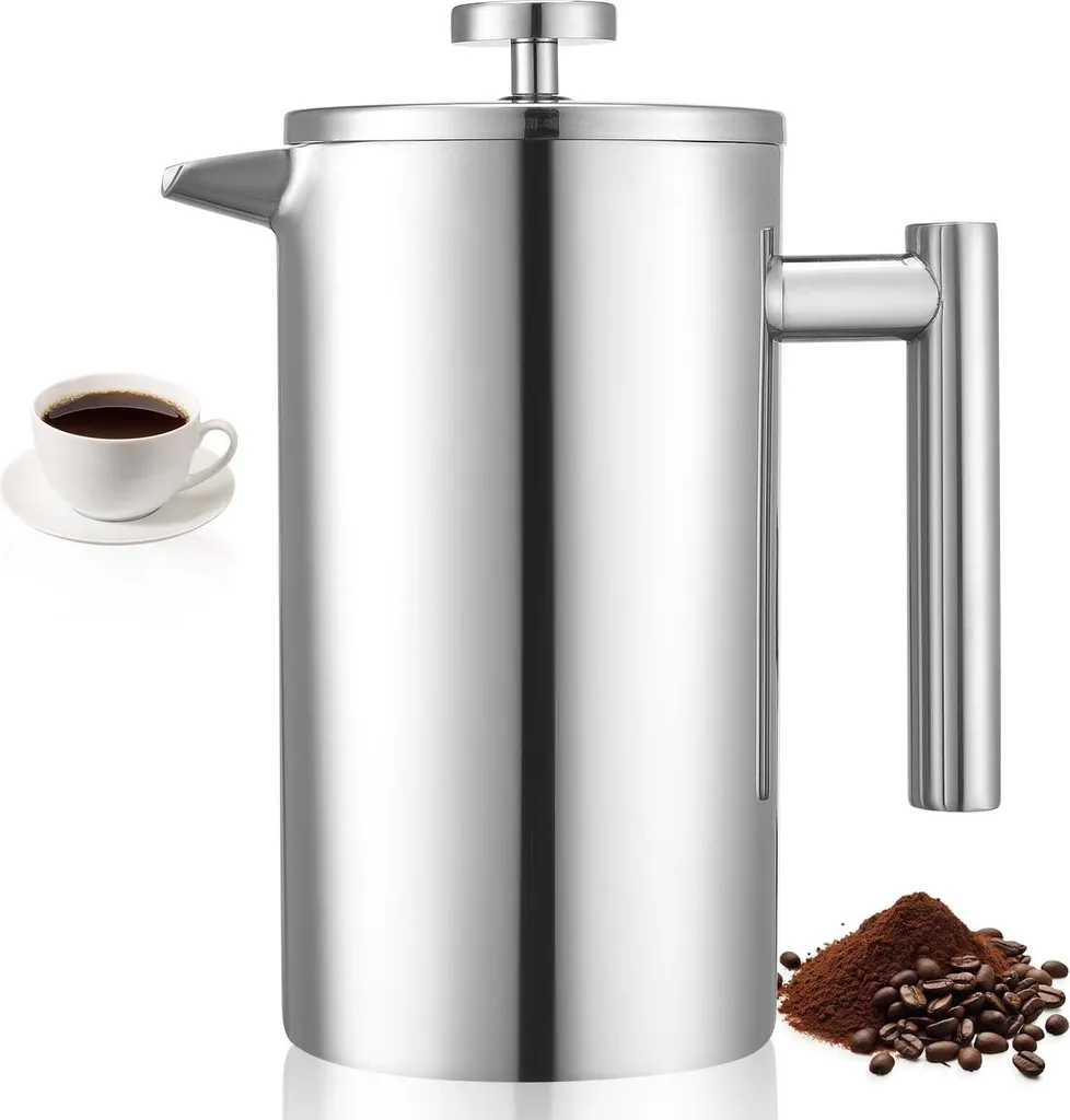Cafetière French Press Isotherme 1L - Inox Double Paroi Haute Performance