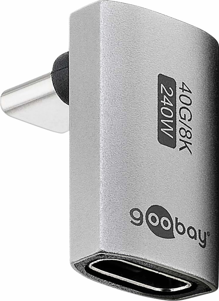 Goobay 74442 Adapter USB-C™ pionowy 90° długi, USB4™ | Produktbild 