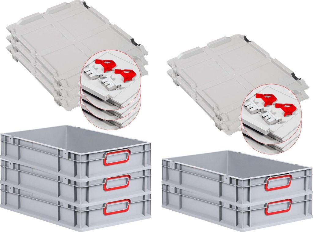 SuperSparSet 5x Eurobox NextGen Color mit Scharnierdeckel Produktbild 