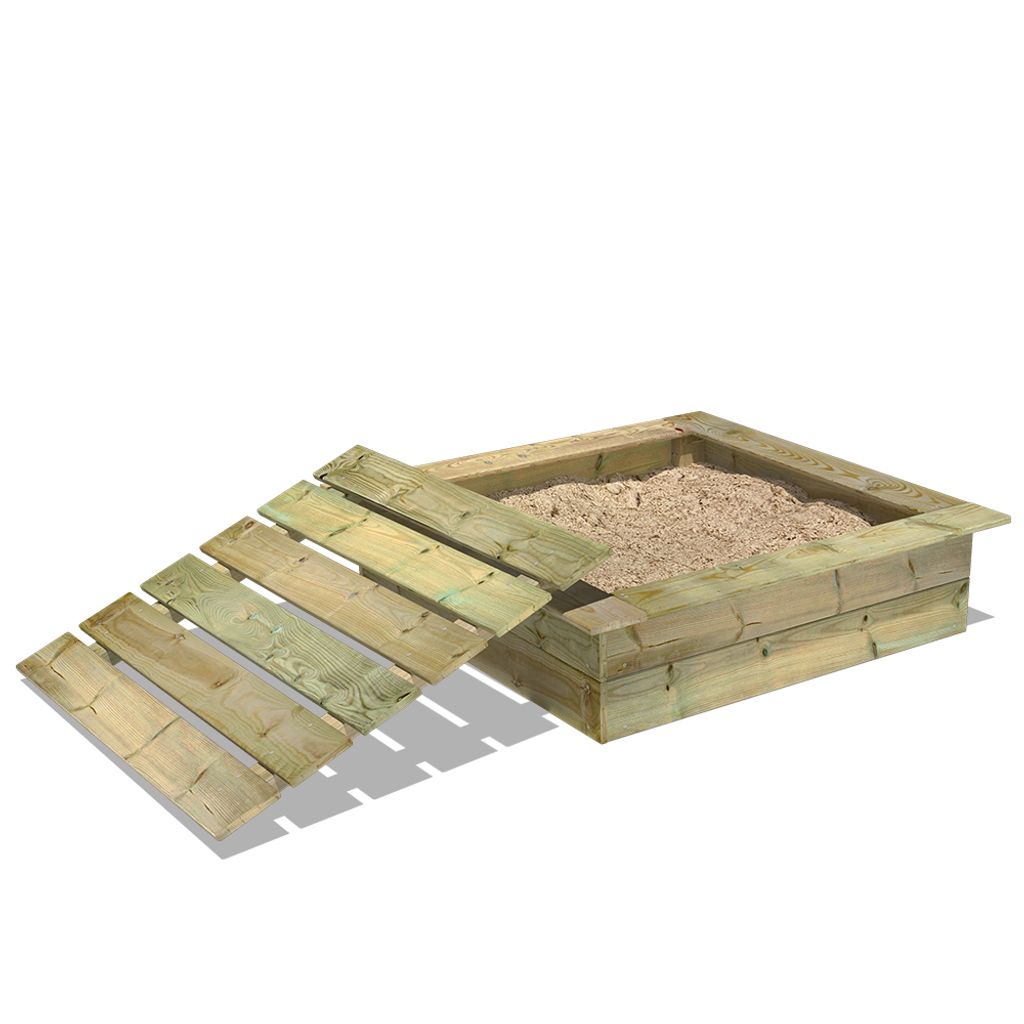 Sandkasten Sandbox Sandkiste Sitzbänke Deckel Mit Dach Holz 150 x 150 cm 