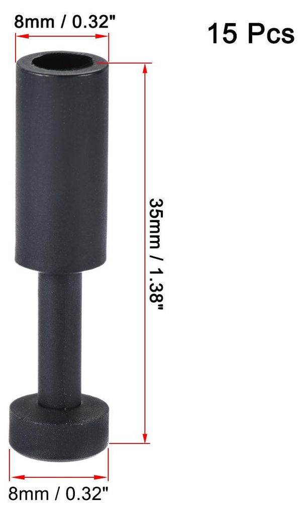 Druck zu Anschlie?en von Anschlš¹ssen, Kappenstil Pneumatisch Blindstopfen, fš¹r 8mm Innendurchm. Luftschlauchrohr, Kunststoff, Schwarz, 15er Pack